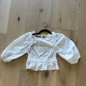 LPA White crop Ruffle Blouse